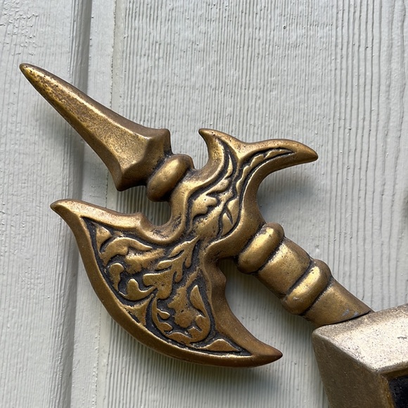 Vintage cast metal (brass?) shield wall hanging. Circa 1966. - Picture 3 of 7